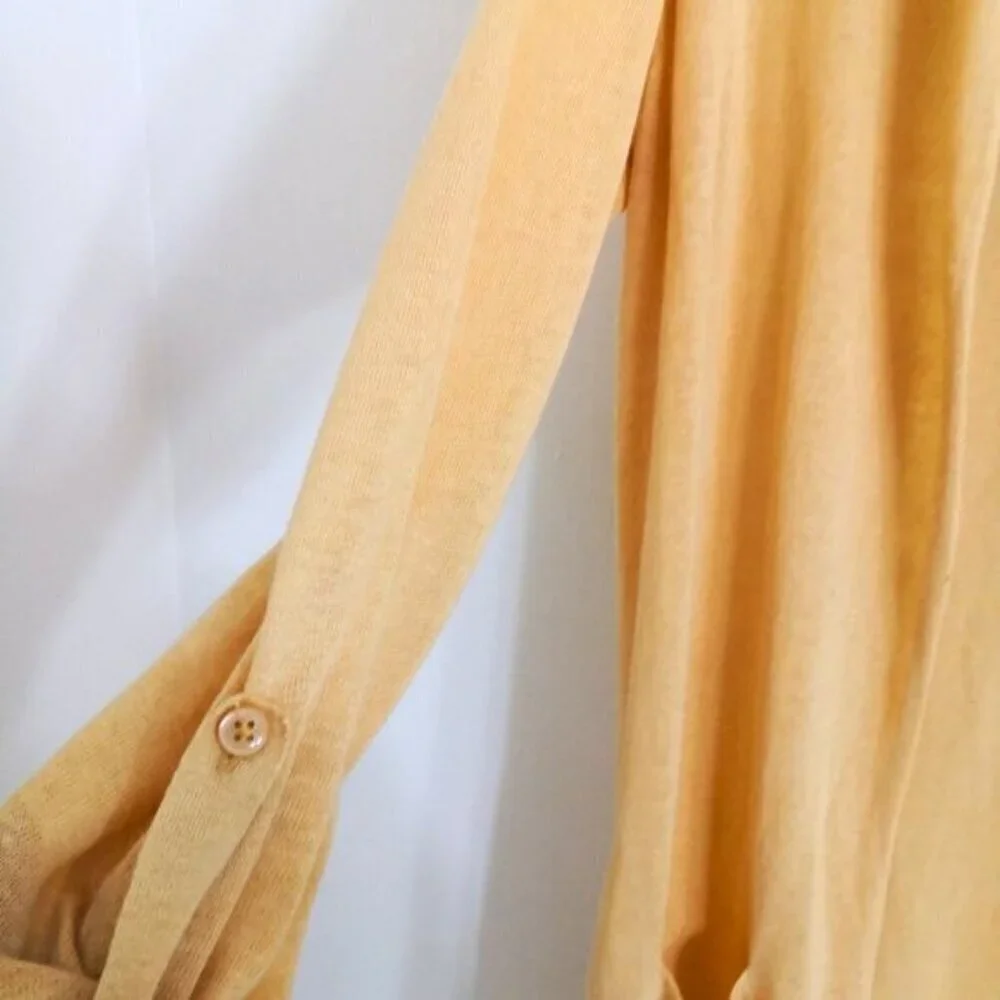 Cynthia Rowley Hooded Open-front Cardigan Pocket Yellow Size M‎